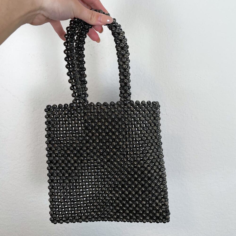 Gray‎ Beaded Purse